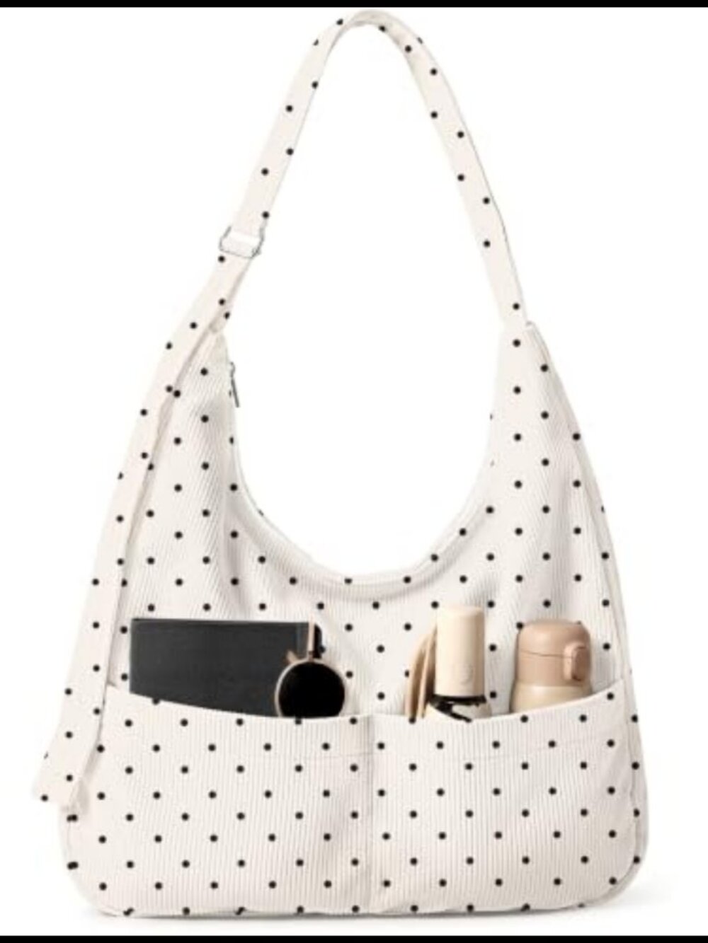 Corduroy Hobo Bag Large Crossbody Travel Work Tote with Laptop Compartment